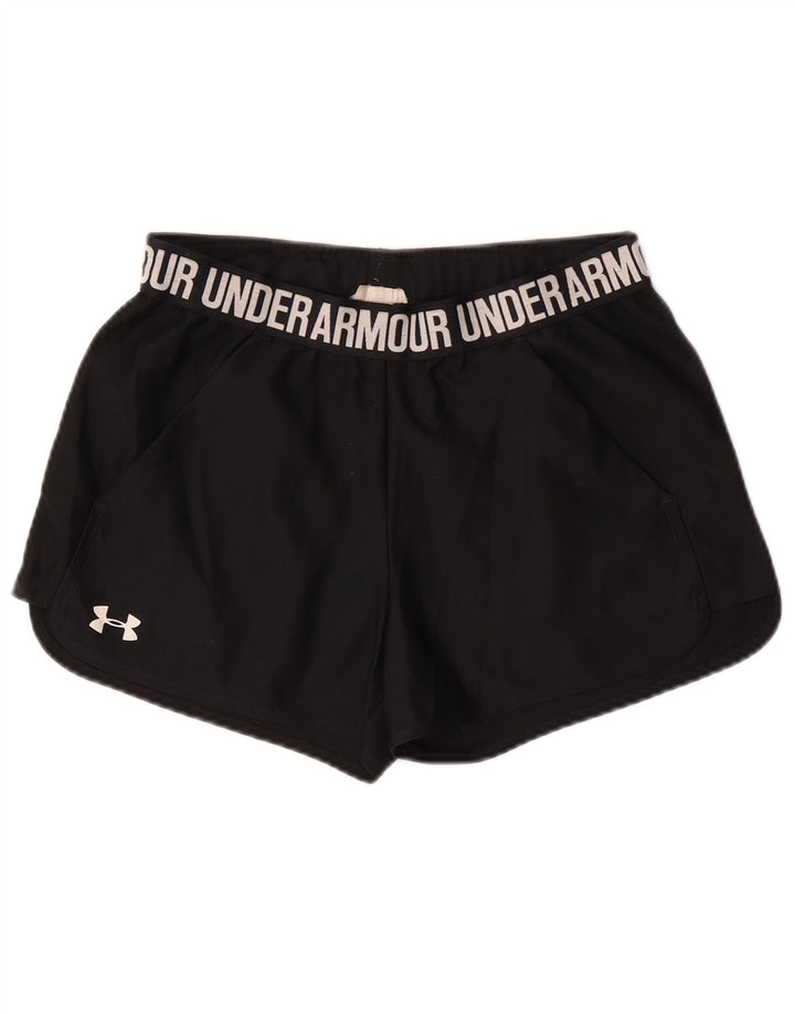 UNDER ARMOUR Damen Heat Gear Graphic Sportshorts UK 10 Small Schwarz