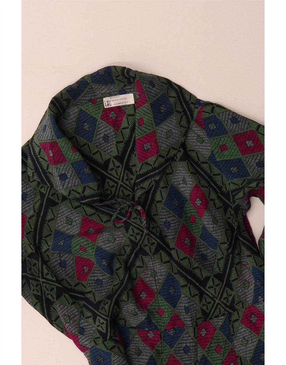 Vintage Damen A-Linie Kleid UK 12 Medium Mehrfarbig Geometrisch