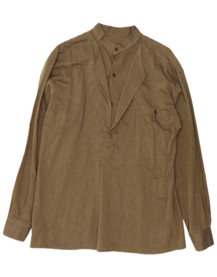 Vintage Herren Pullover Shirt Große Khaki Paisley Baumwolle