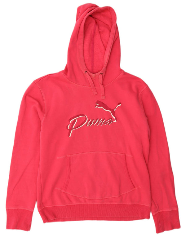 Puma Damen Graphic Hoodie Pullover UK 14 Large Pink