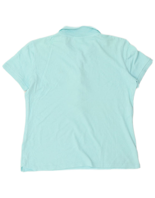 Lacoste Damen Poloshirt Größe 46 XL Blaue Baumwolle