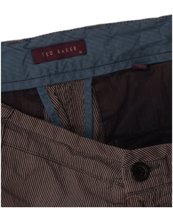 Ted Baker Herren-Chinoshorts W36, große graue Nadelstreifen-Baumwolle