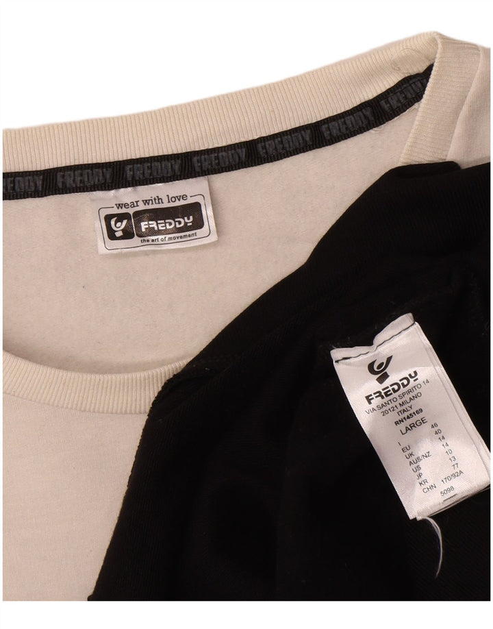 Freddy Grafik-Sweatshirt für Damen, UK 14, Größe L, Schwarz, Farbblock