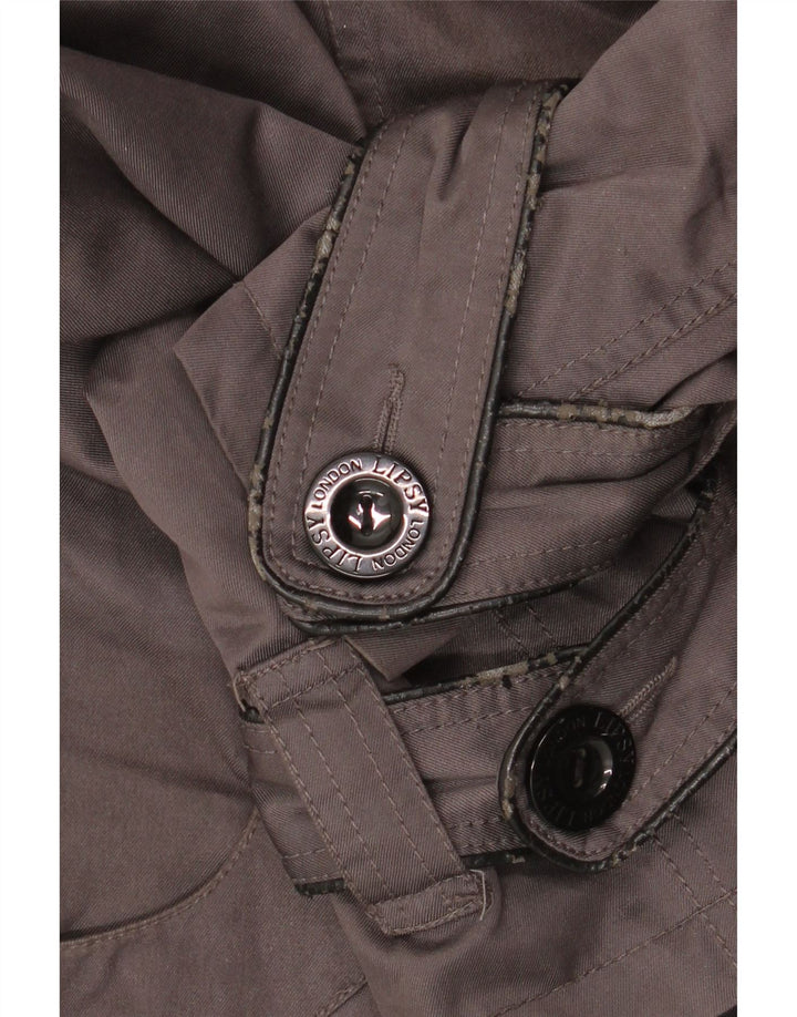 Lipsy Damen Trenchcoat UK 12 Mittelgraues Polyester