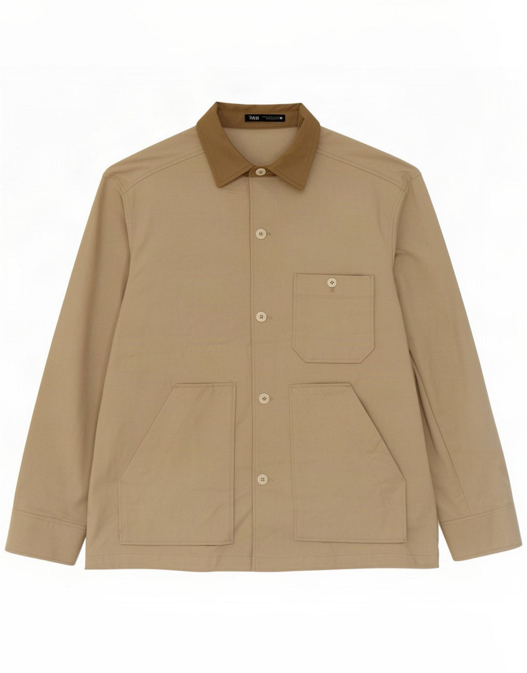 Zara Herren Utility Jacke UK 42 XL Beige Baumwolle