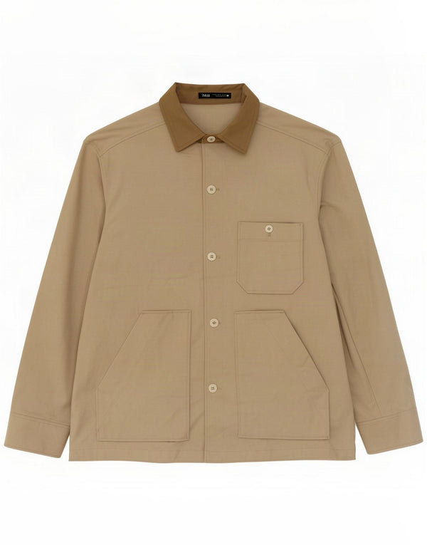 Zara Herren Utility Jacke UK 42 XL Beige Baumwolle