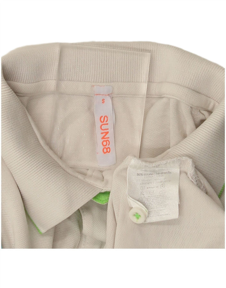 Sun68 Herren-Poloshirt, Größe S, weiße Baumwolle