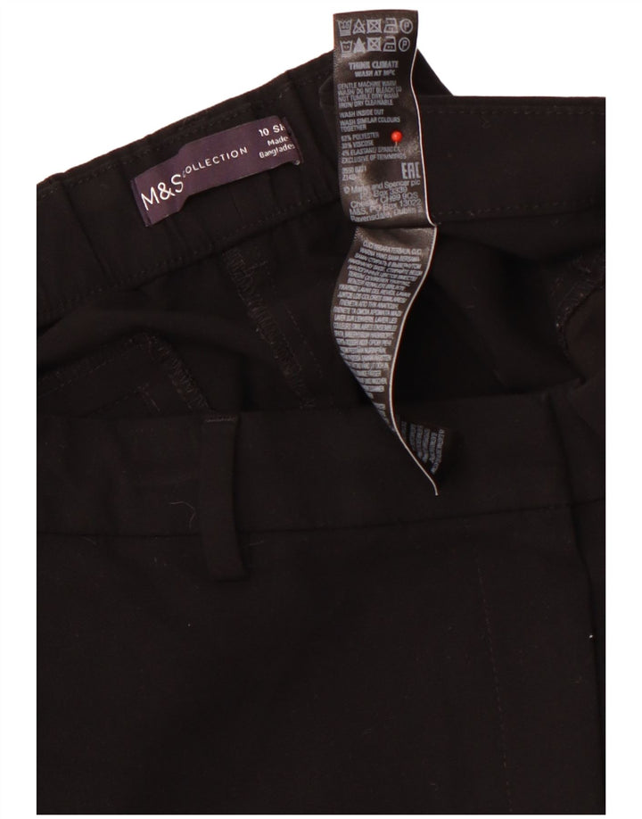 MARKS & SPENCER Damen Kurze Chinohose UK 10 Small W29 L28 Schwarz