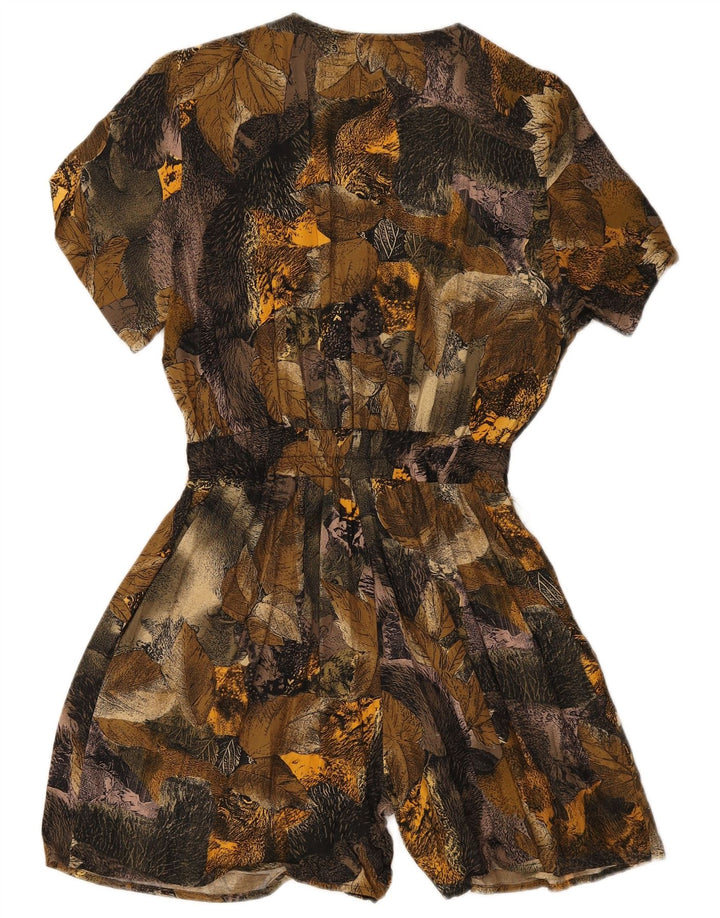 Vintage Damen Playsuit mit abstraktem Muster UK 14 Large Grün