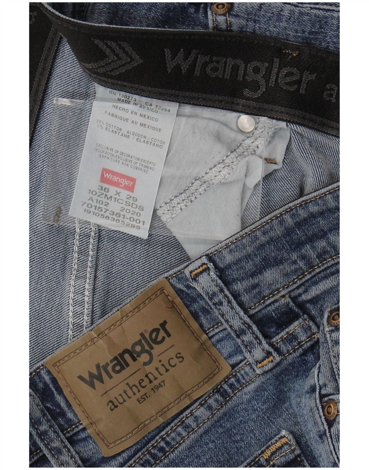 WRANGLER Herren Straight Jeans W36 L29 Blaue Baumwolle