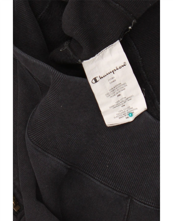 Champion Herren-Sweatshirt mit Reißverschluss, 2XL, graue Baumwolle