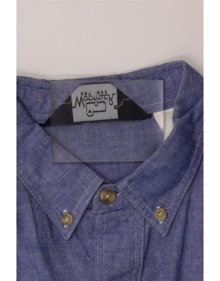 VINTAGE Herren Kurzarmhemd XL Blau