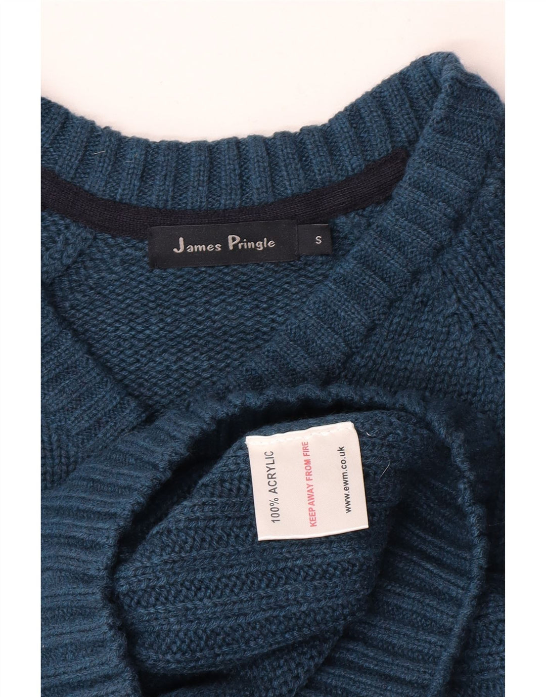 James Pringle Herren-Pullover mit V-Ausschnitt, klein, Acryl, Blau