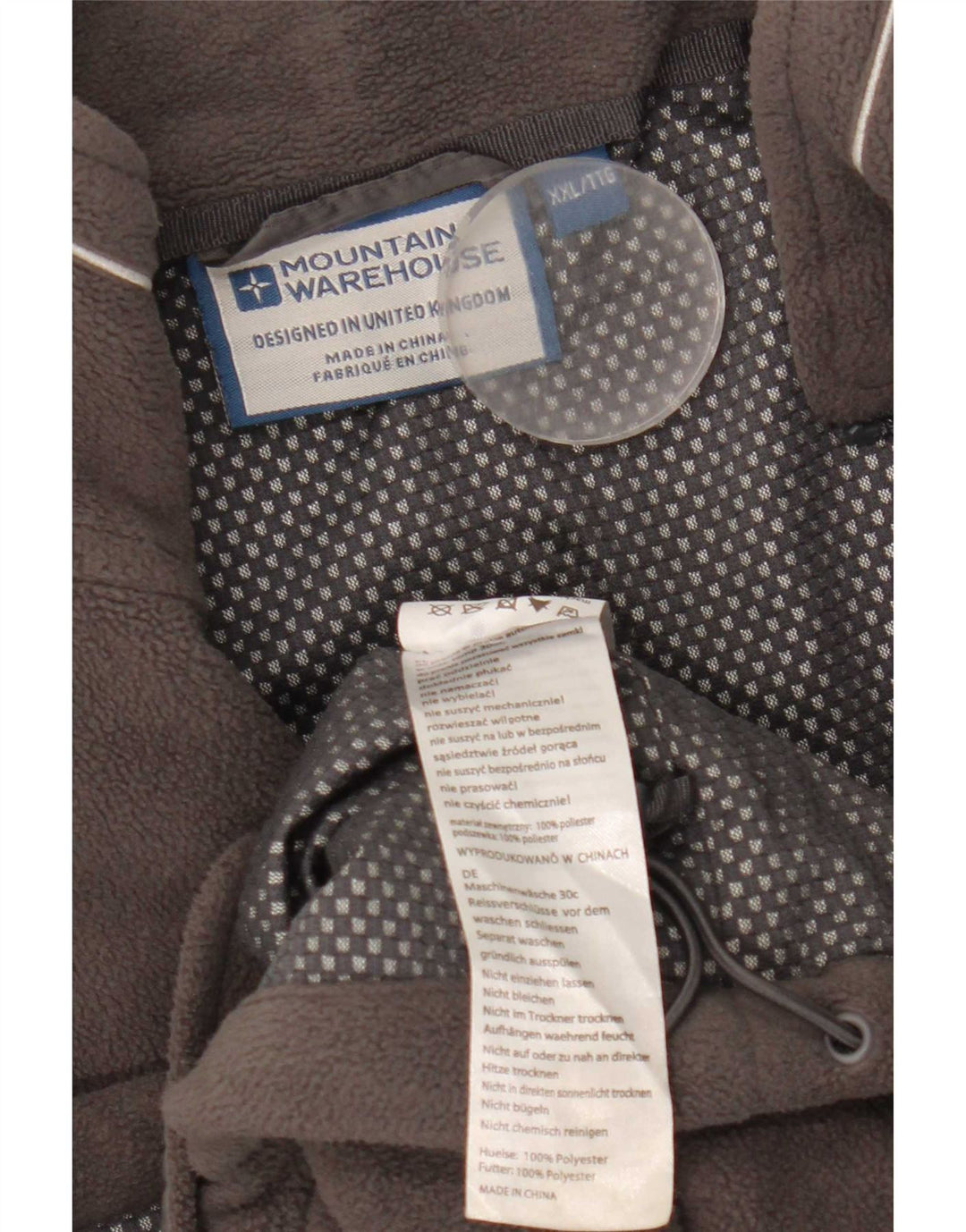 Mountain Warehouse Herren-Fleecejacke, UK 44 2XL, graues Polyester