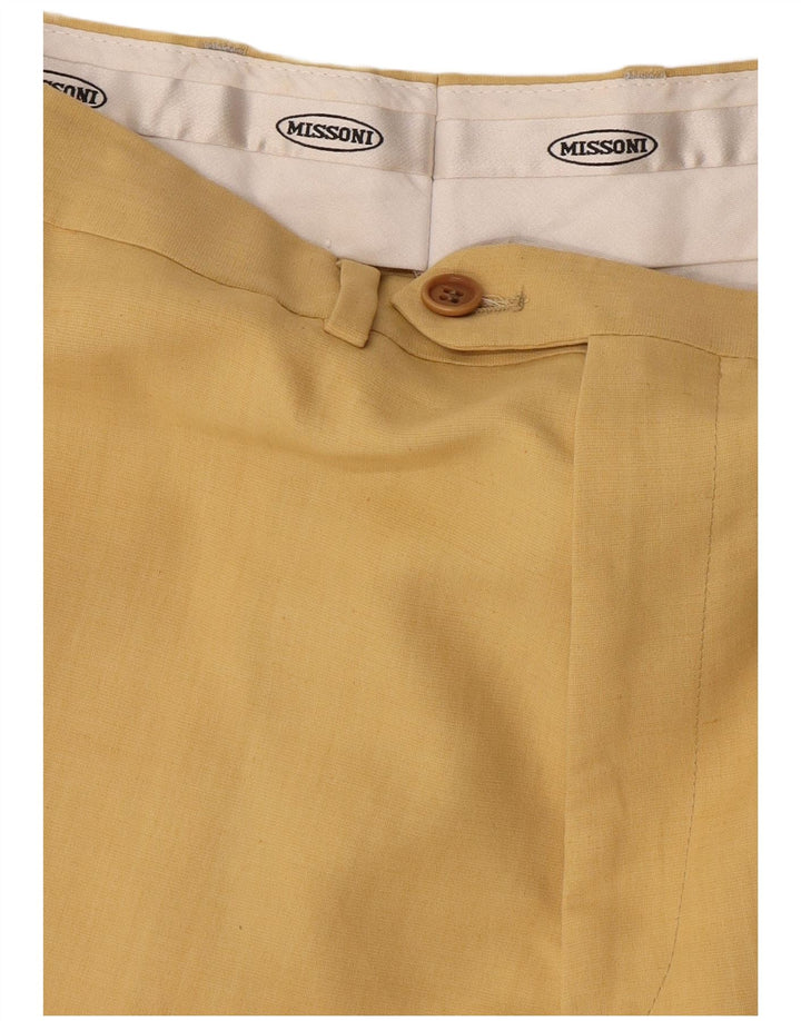 Missoni Herren-Anzug mit 3 Knöpfen, 2-teilig, IT 50, Größe L, W34, L30, gelbe Viskose