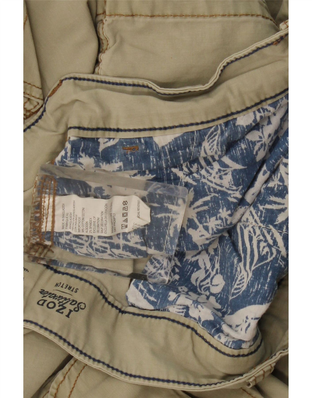 IZOD Herren Salt Water Cargo Shorts W48 4XL Grüne Baumwolle