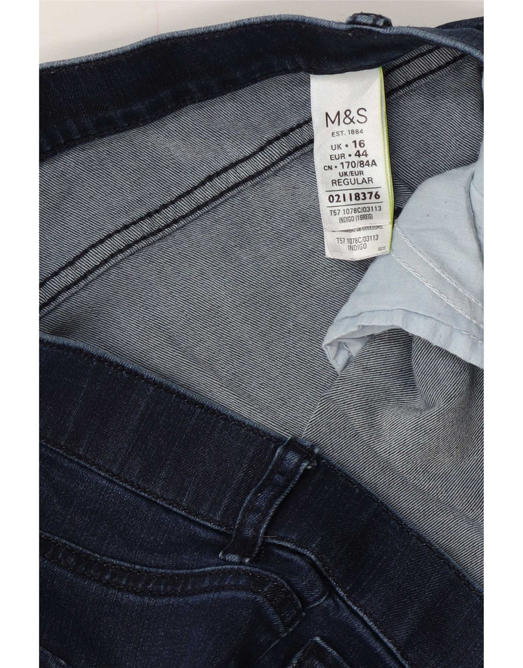 Marks & Spencer Damen Straight Jeans UK 16 Large W34 L29 Marineblau
