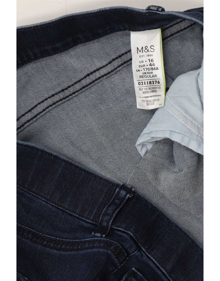 Marks & Spencer Damen Straight Jeans UK 16 Large W34 L29 Marineblau
