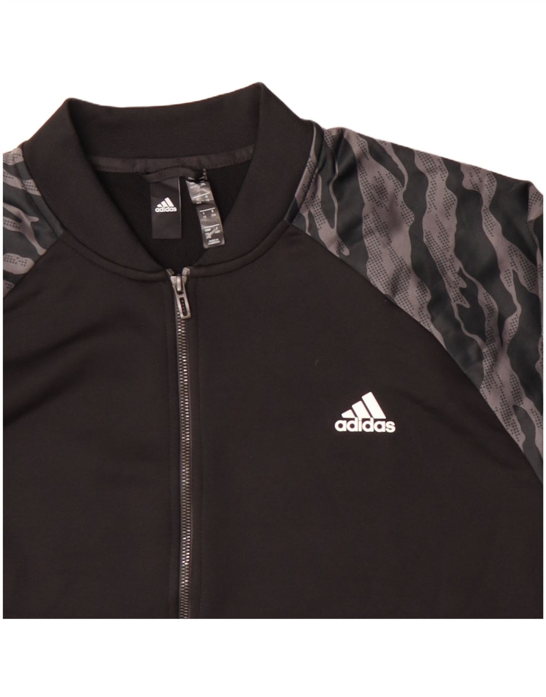 Adidas Herren Trainingsanzug Top Jacke UK 52/54 2XL Schwarz Polyester mit Animal-Print