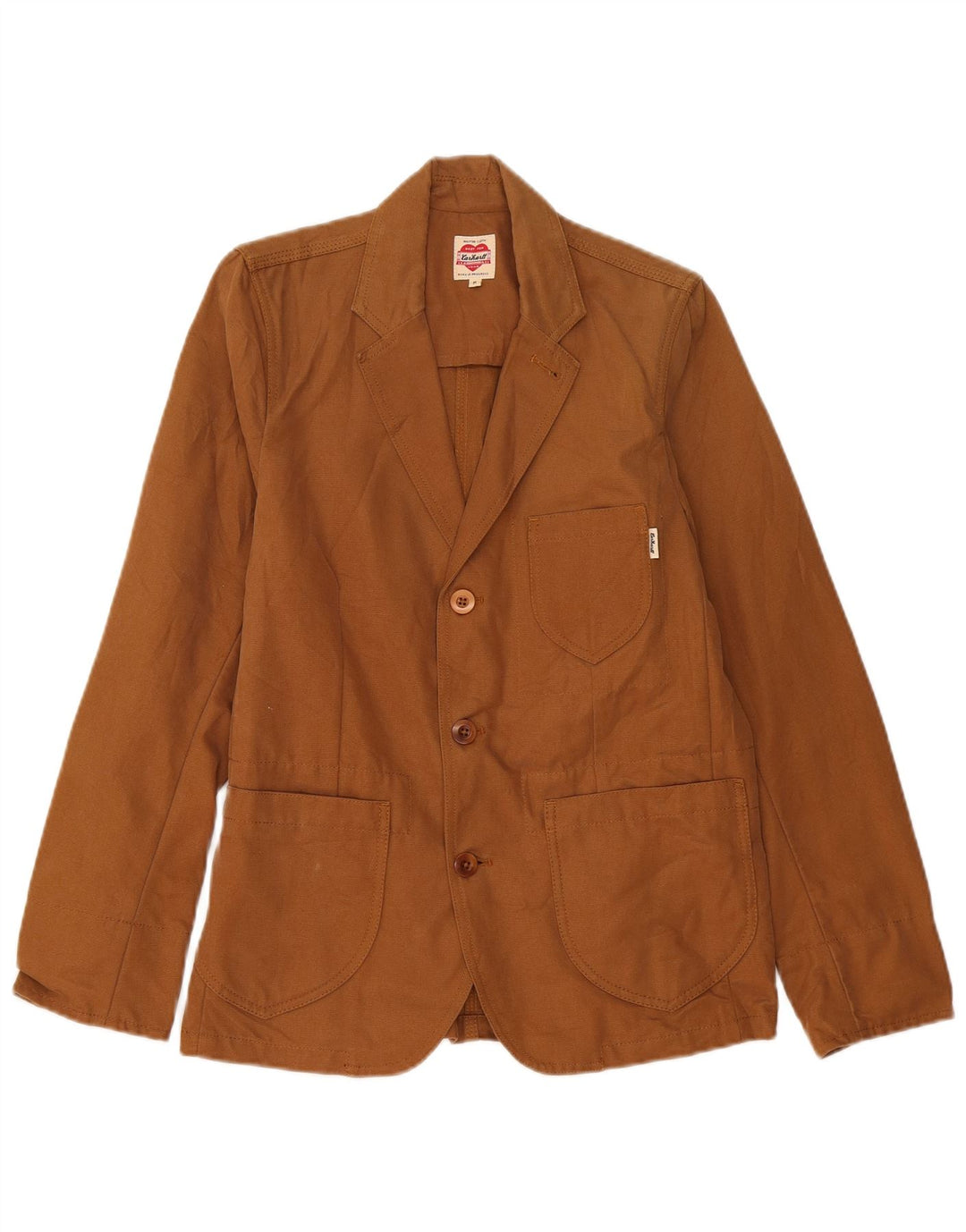 Carhartt Herren-Blazer mit 3 Knöpfen, UK 38, mittelbraune Baumwolle