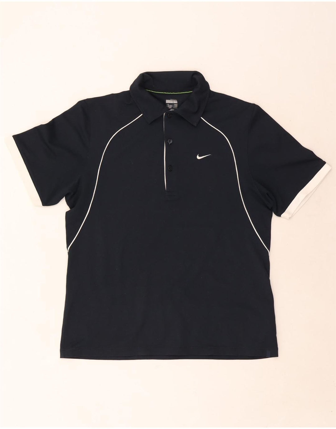 Nike Herren-Poloshirt UK 39/41 Mittelmarineblaues Colourblock-Polyester