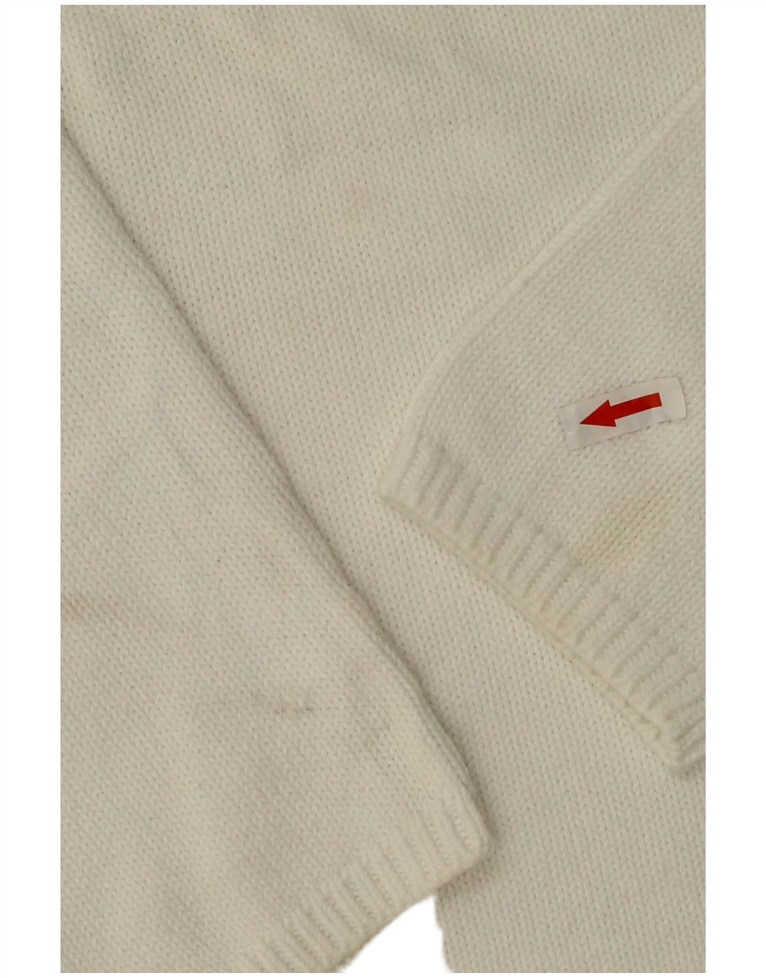 Marks & Spencer Damen-Pullover mit Rundhalsausschnitt, UK 16, Größe L, weiße Baumwolle