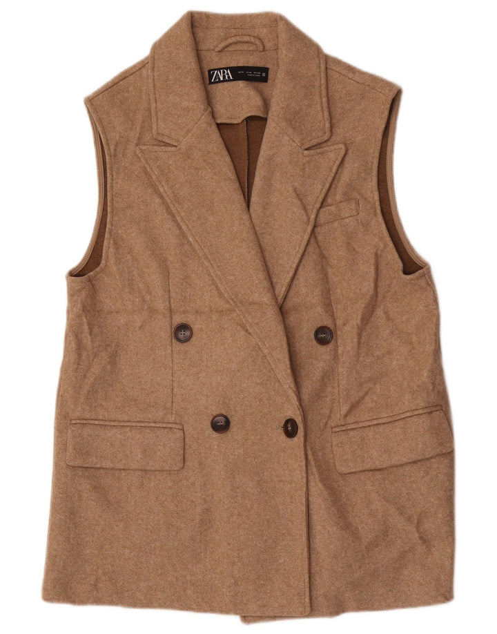 Zara Damen-Blazer, übergroß, ärmellos, Gr. 14, Mittelbeige