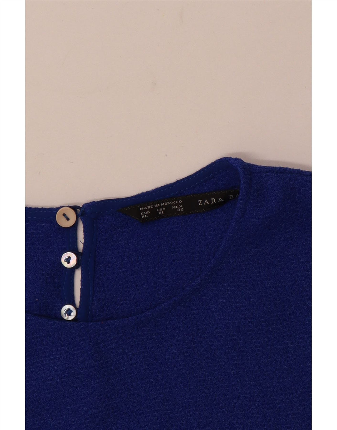 Zara Damen 3/4-Ärmel-Blusenoberteil UK 18 XL Blau
