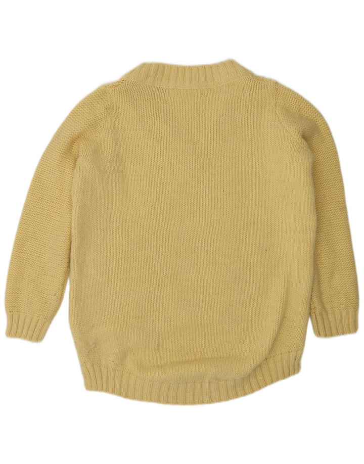 Zara Damen-Pullover mit V-Ausschnitt, Gr. 14, Mittelgelb