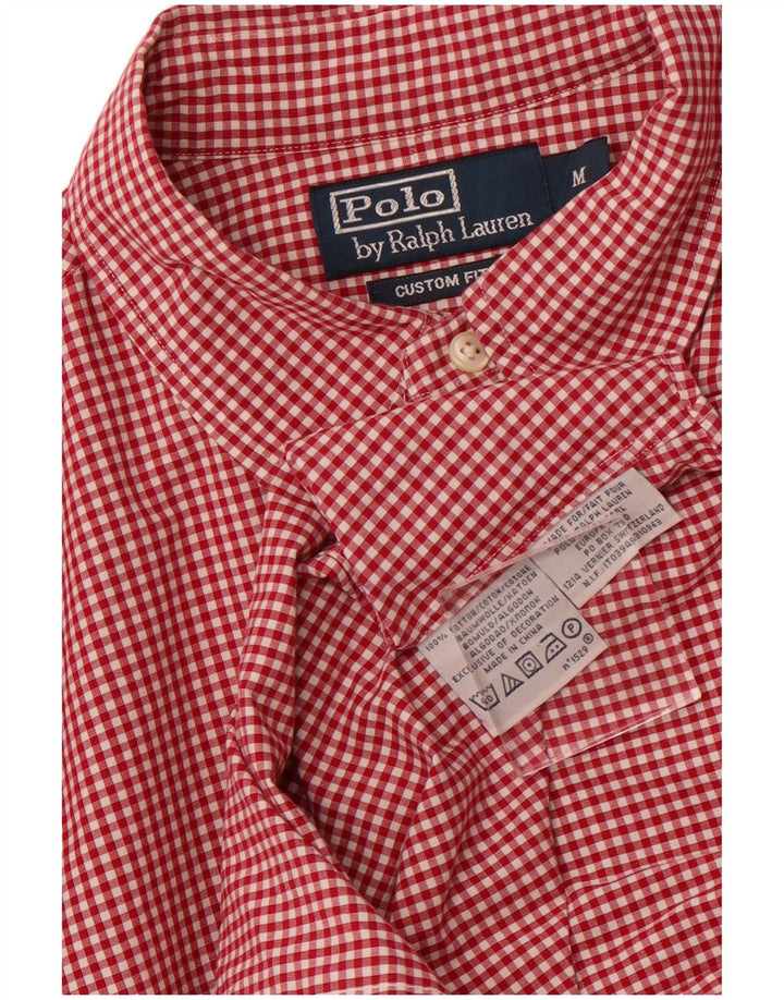 Polo Ralph Lauren Herren-Hemd mit individueller Passform, mittelrote Gingham-Baumwolle
