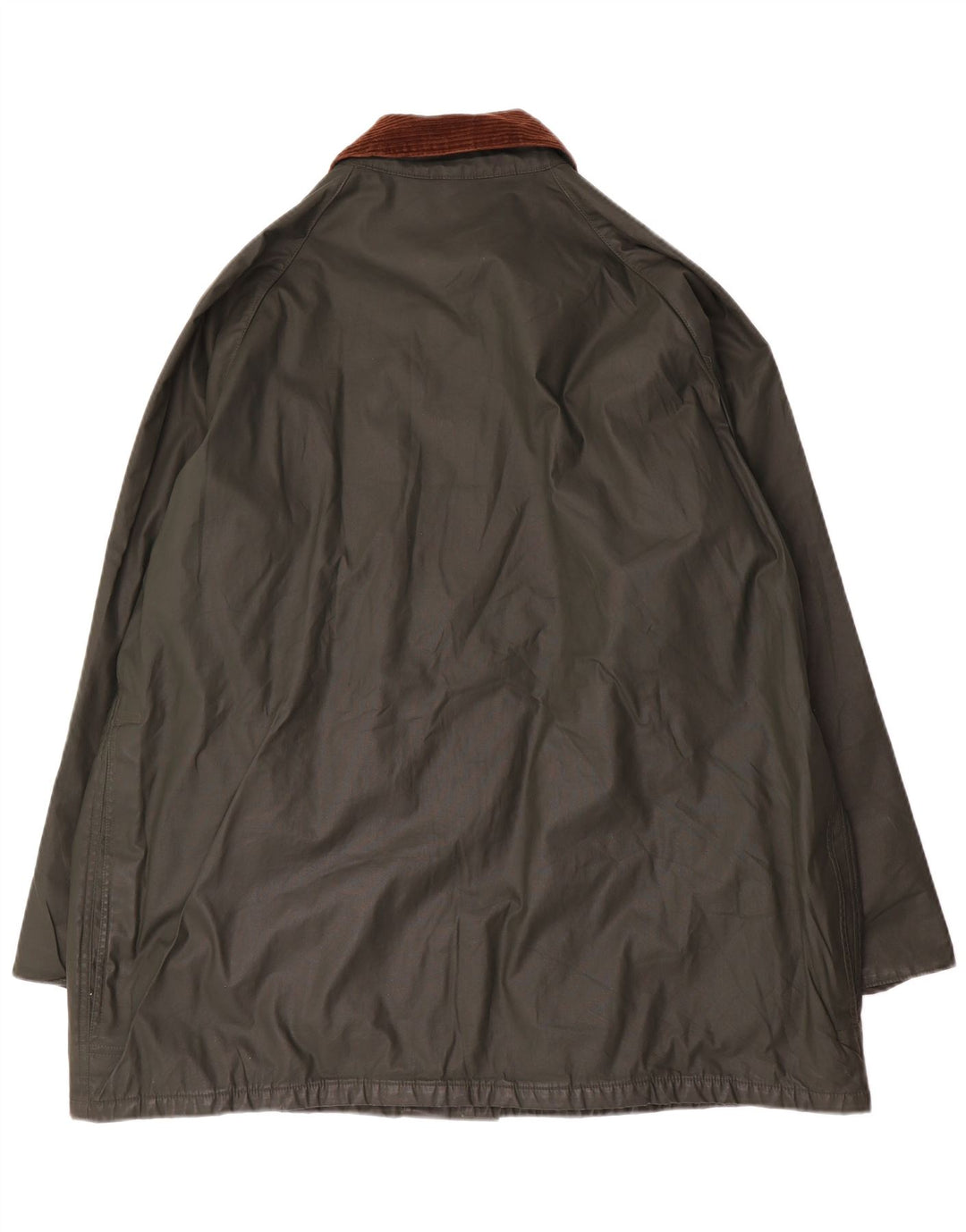 Vintage Herren-Jacke aus gewachster Baumwolle mit lockerer Passform, Größe L, Grün