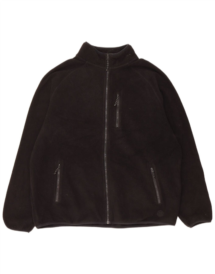 Marks & Spencer Herren Fleecejacke UK 42 XL Schwarz Polyester