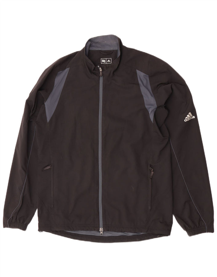 Adidas Clima Proof Herren-Trainingsanzug-Top-Jacke, Mittelschwarz, Farbblock