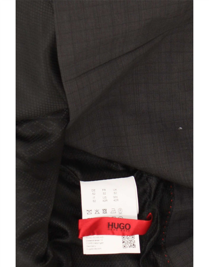 Hugo Boss Herren-Blazer mit 2 Knöpfen, EU 52, XL, graue Schurwolle
