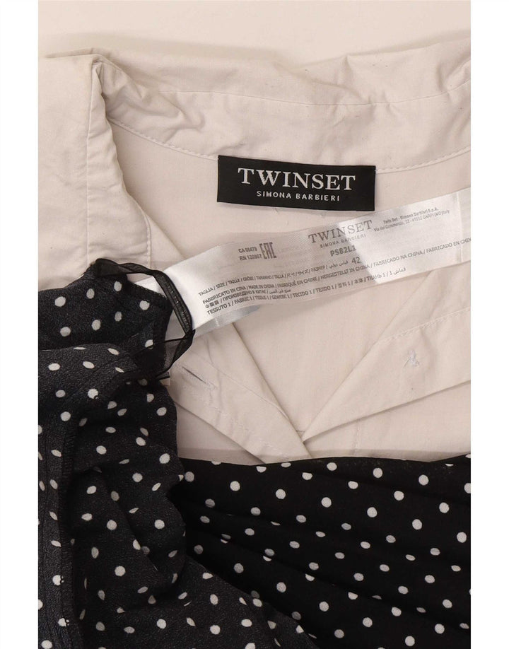 Simona Barbieri Damen Twinset Maxikleid IT 42 Mittelschwarz gepunktet