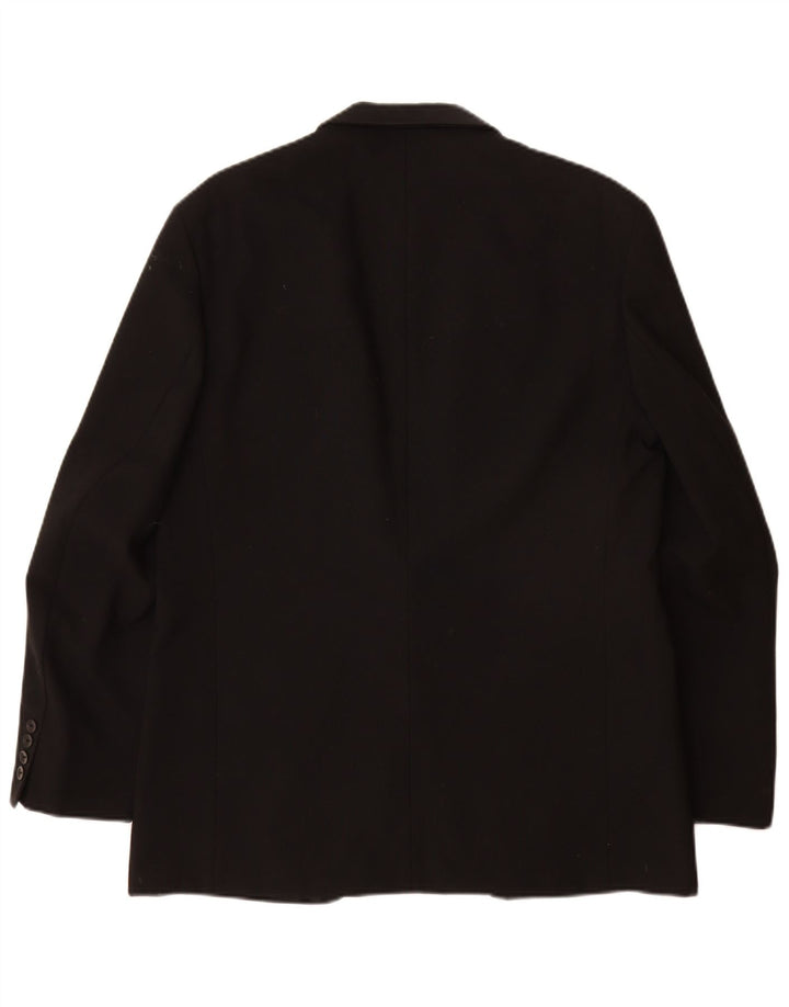 Vintage Herren 1 Knopf Blazer Jacke EU 50 Große schwarze Schurwolle