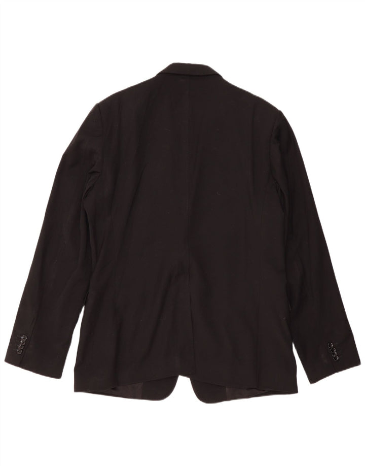 Dolce & Gabbana Herren Slim 2-Knopf-Blazerjacke IT 54 2XL Schwarze Wolle