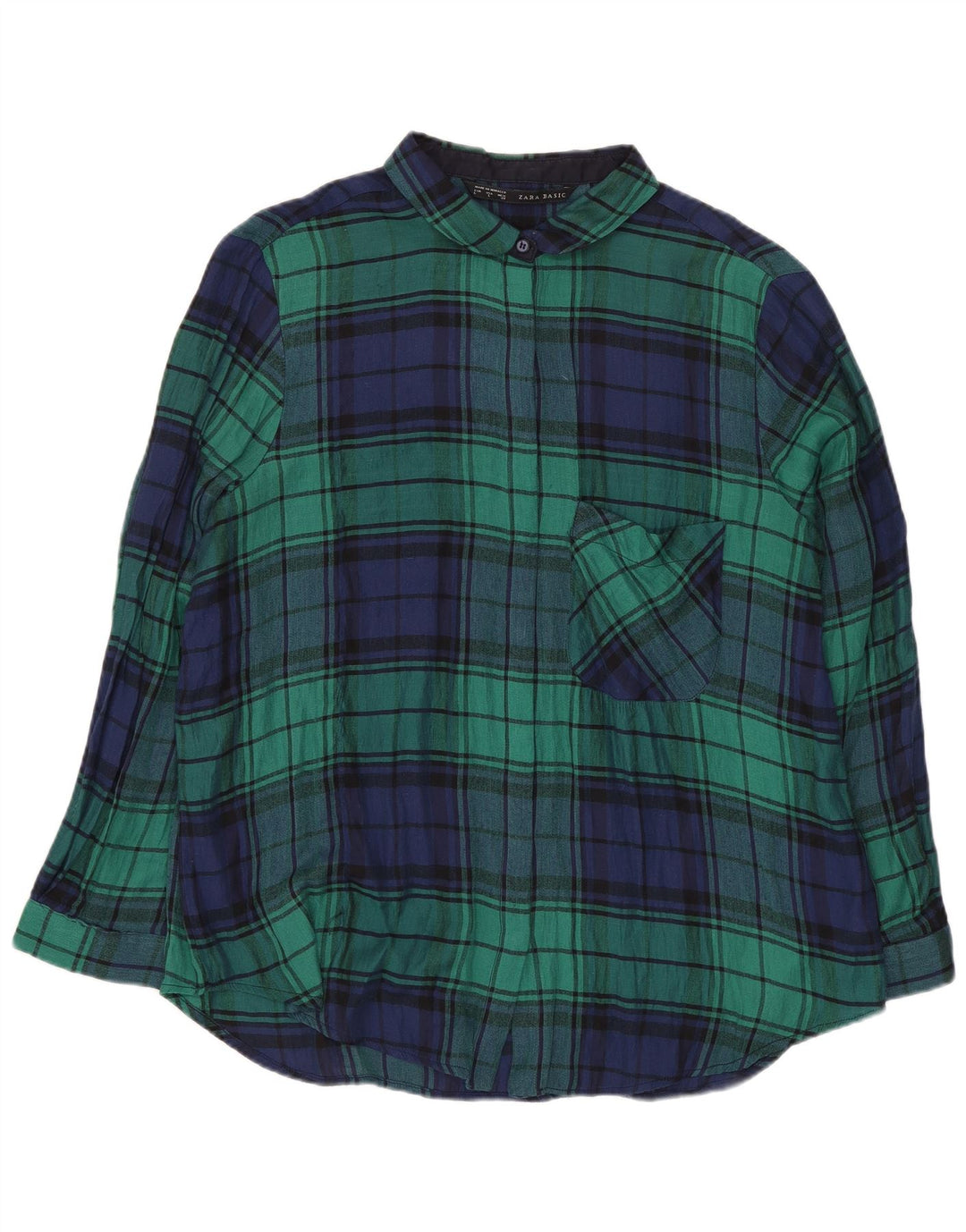 Zara Damen Flanellhemd UK 16 Large Green Check