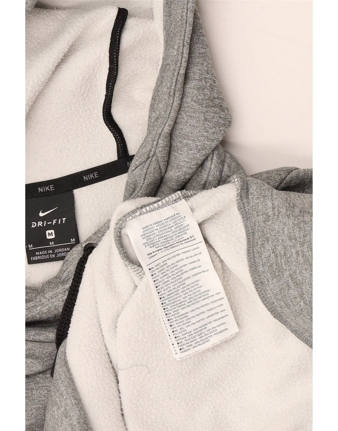 NIKE Herren Dri Fit Kapuzenpullover Mittelgrau meliertes Polyester