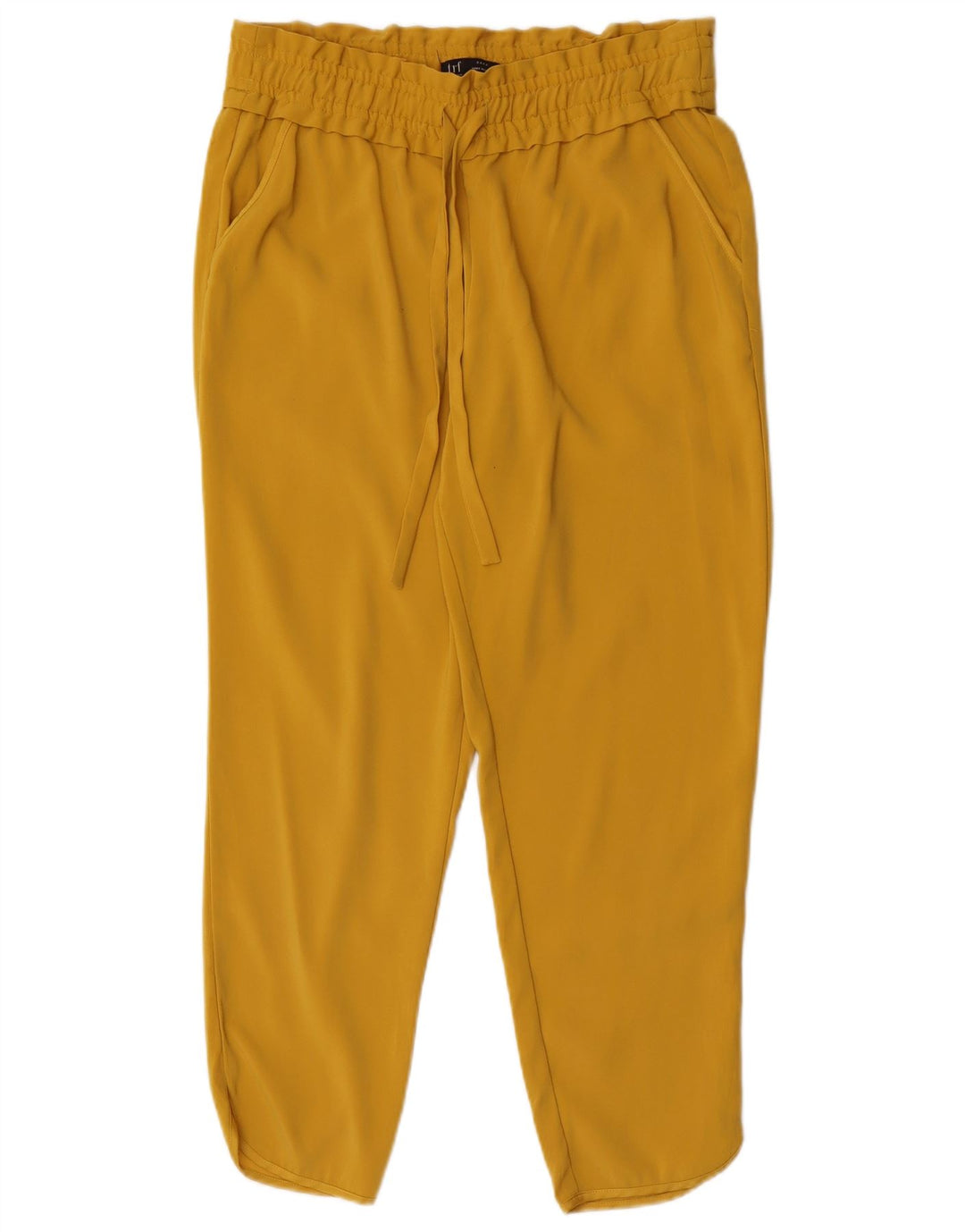Zara Damen Tapered Cropped-Hose Mittelgroß W28 L25 Gelb Polyester