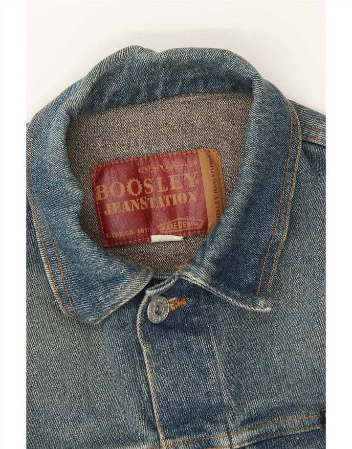 BOOSLEY Womens Crop Denim Jacket UK 8 Small Blue Vintage Boosley and Second-Hand Boosley from Messina Hembry 