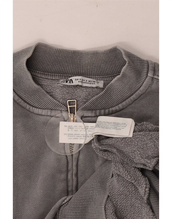 Zara Damen-Overall-Trainingsanzug, Jacke, Größe S, Größe S, Grau, Baumwolle