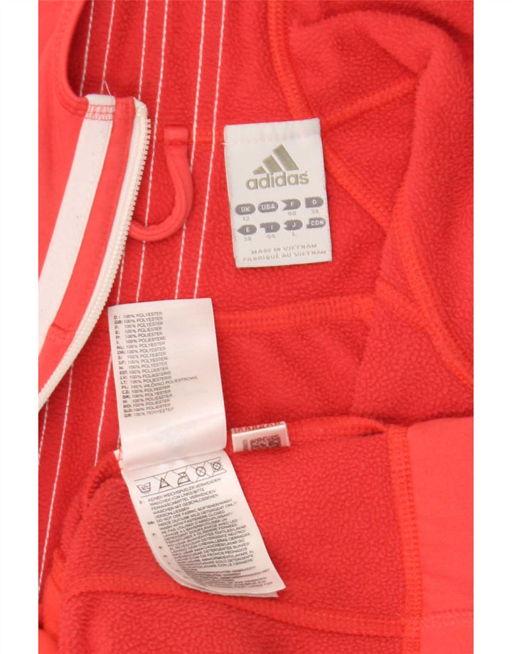 Adidas Damen Climawarm Zip Hoodie Pullover UK 12 Mittelrotes Polyester