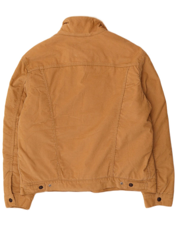 Levi's Herren Cord-Sherpa-Jacke UK 40 Large Beige Baumwolle