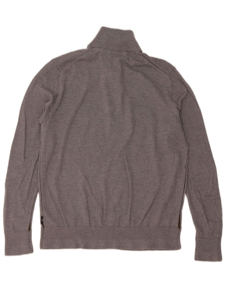 TED BAKER Herren-Pullover mit Reißverschluss am Hals, Größe 6 2XL, graue Wolle