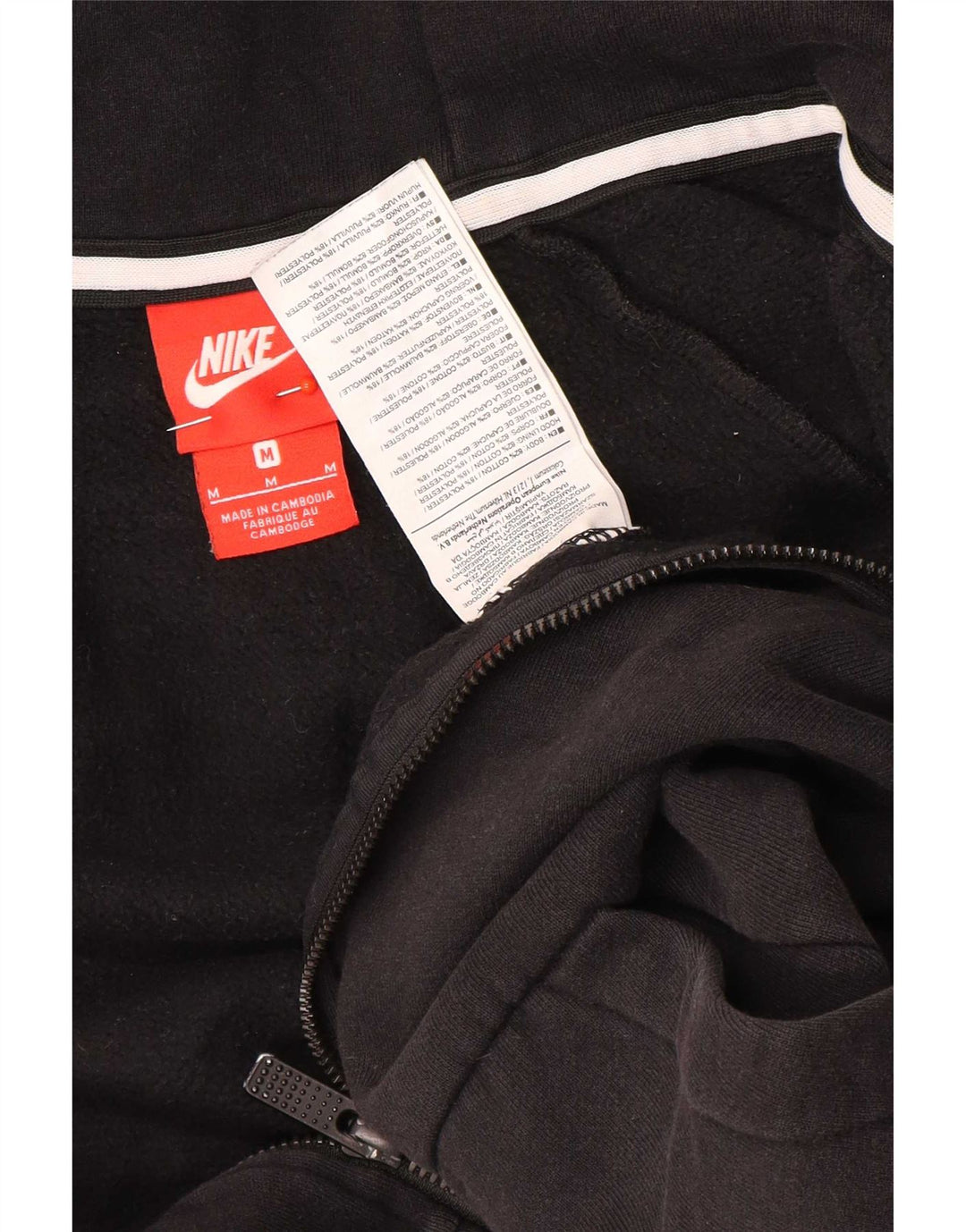 Nike Herren-Kapuzenpullover mit Reißverschluss, mittelschwarz, Baumwolle