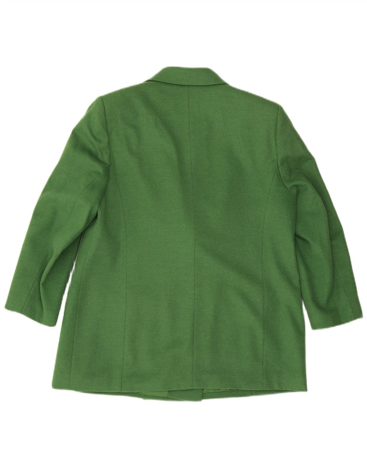 Hucke Damen Zweireihige Blazerjacke UK 18 XL Grüne Wolle