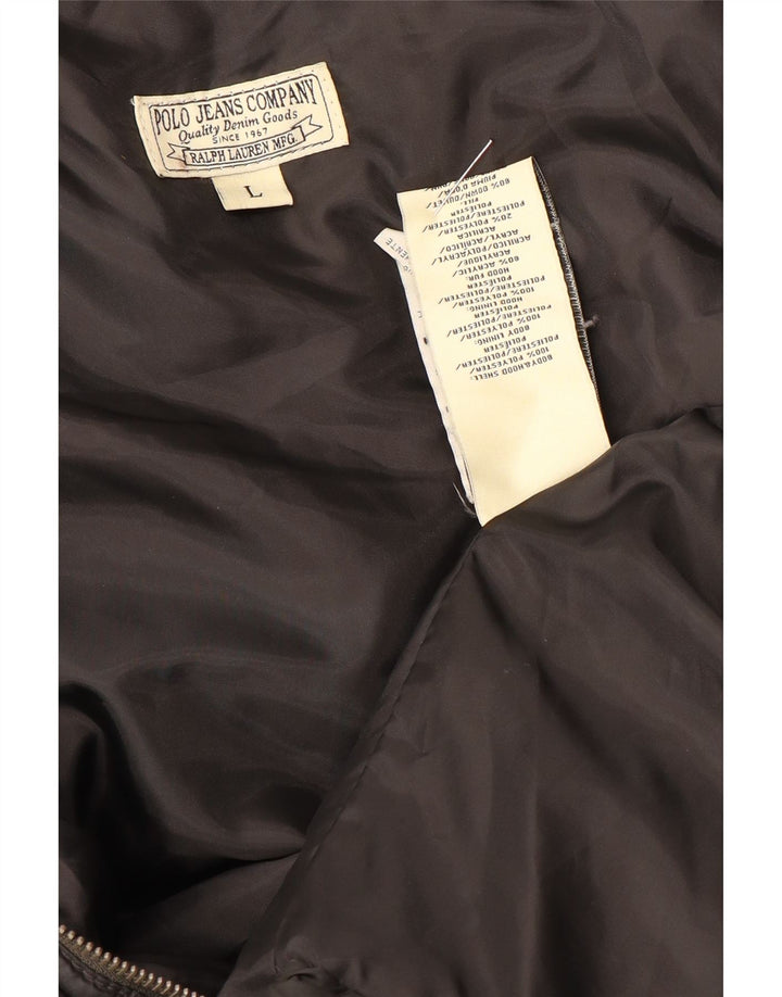 RALPH LAUREN Wattierte Damenjacke UK 14 Large Schwarz Polyester