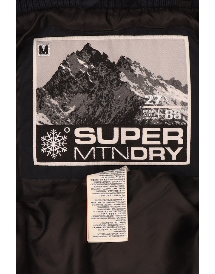 Superdry Damen Wattierte Jacke UK 14 Medium Marineblau Polyester