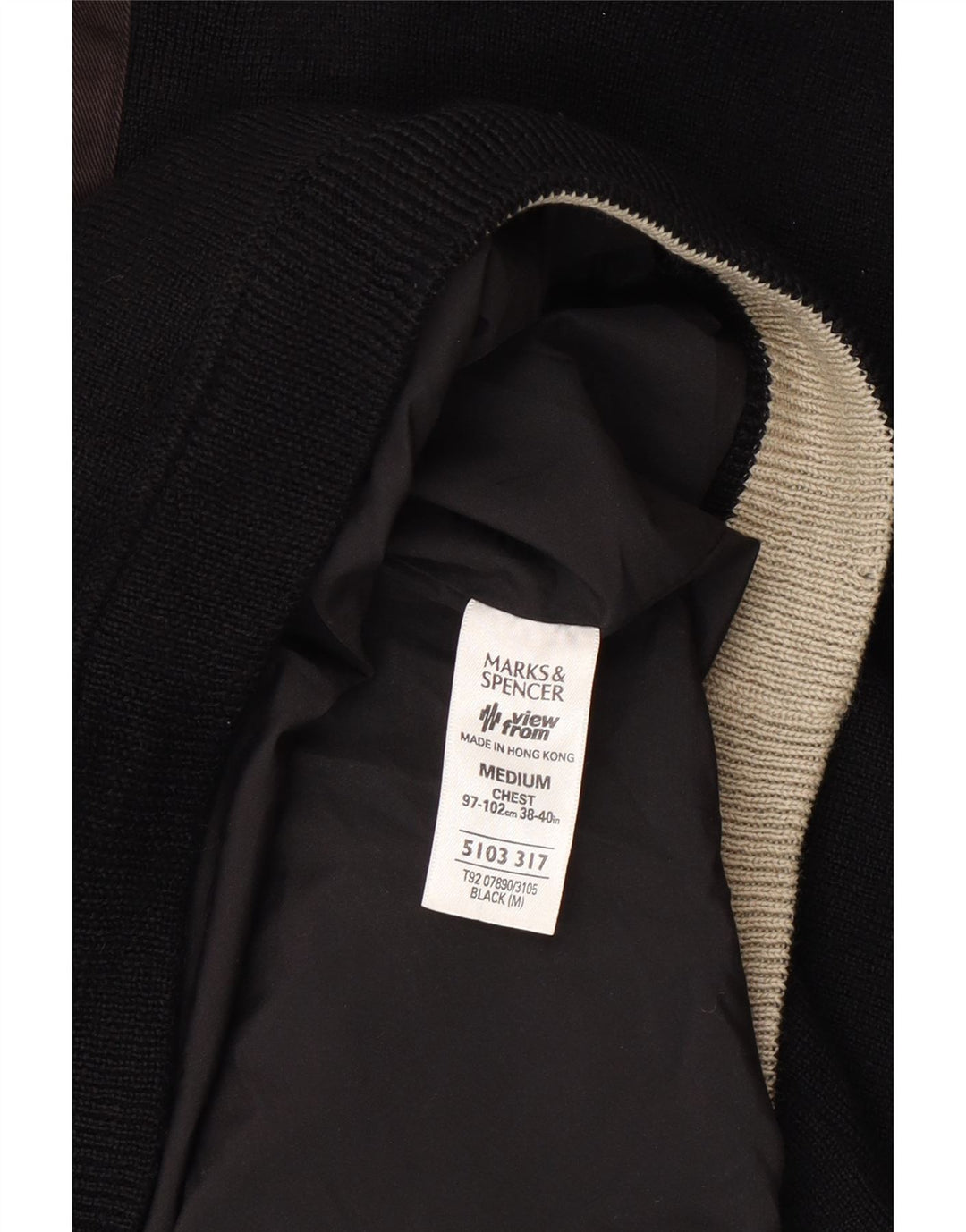 Marks & Spencer Herren-Pullover mit Reißverschluss am Hals, Mittelschwarz, Acryl